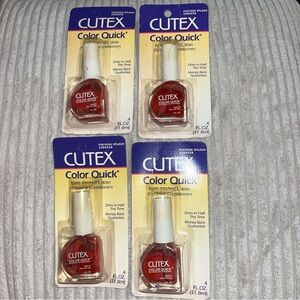 Vintage cutex color quick nail polish fuchsia splash lot of 4 bottles props
